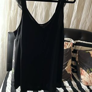 Black Torrid sleeveless top with button detail down the front